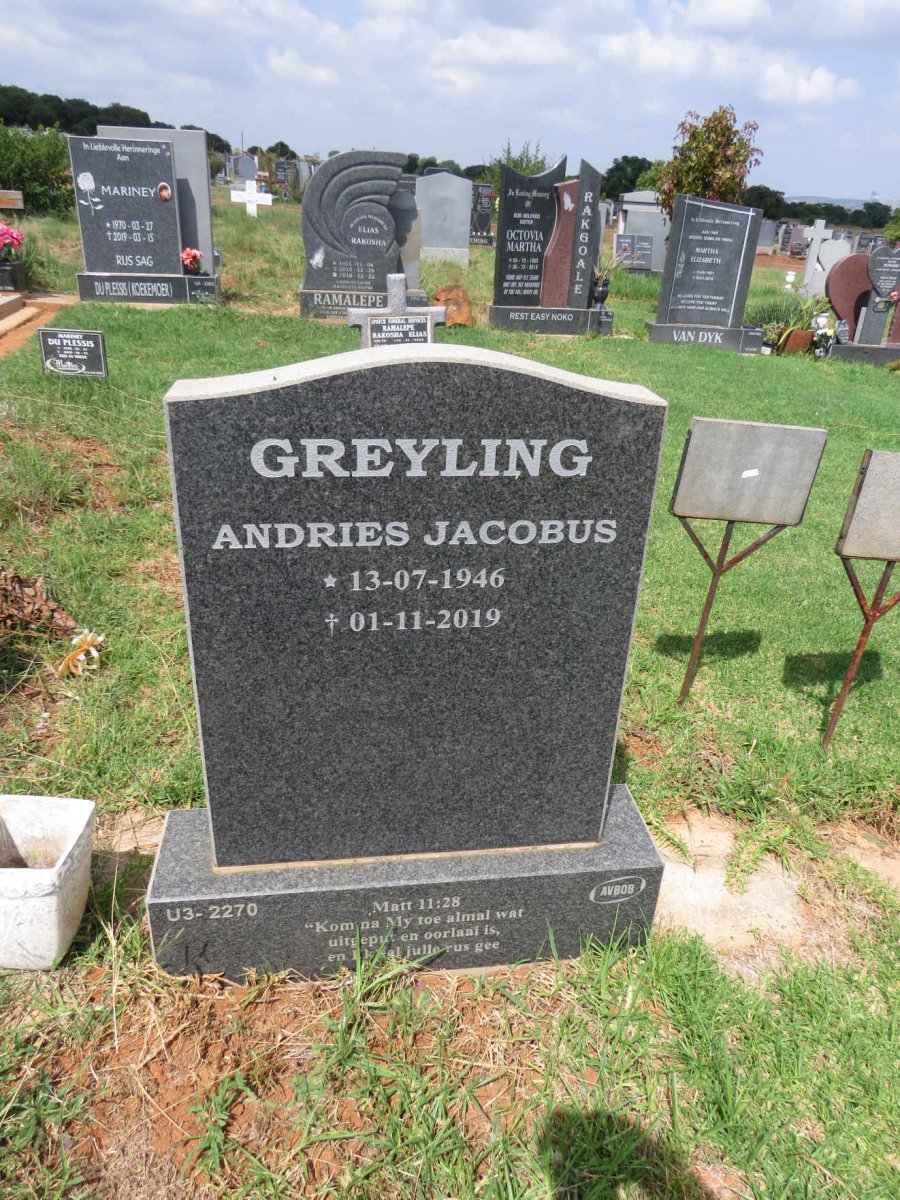 GREYLING Andries Jacobus 1946-2019