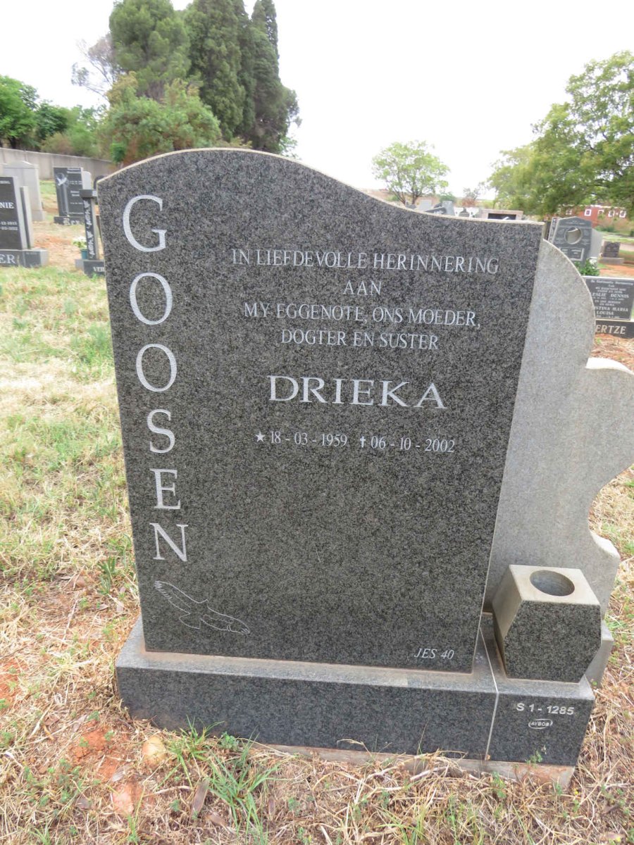 GOOSEN Drieka 1959-2002