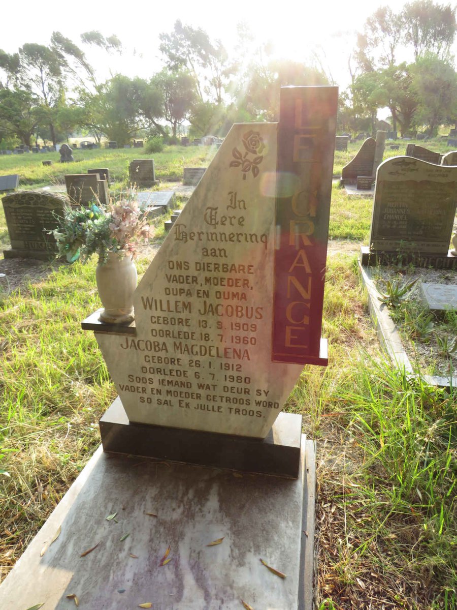 GRANGE Willem Jacobus, le 1909-1960 & Jacoba Magdelena 1912-1980