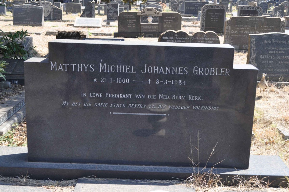 GROBLER Matthys Michiel Johannes 1900-1964