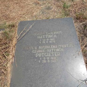 HATTINGH Jacobus Lodewikus 1910-1970 :: POTGIETER ?nelia Magdalena nee HATTINGH 1931-1997