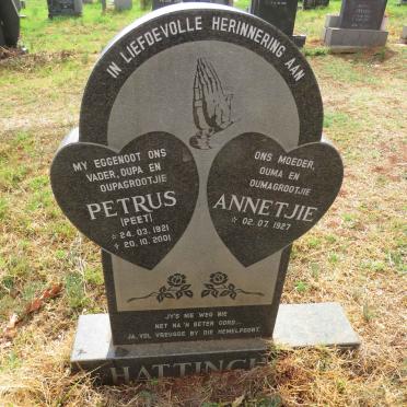 HATTINGH Petrus 1921-2001 & Annetjie 1927-