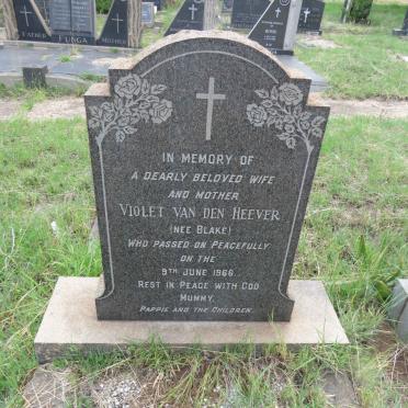 HEEVER Violet, van den nee BLAKE -1966