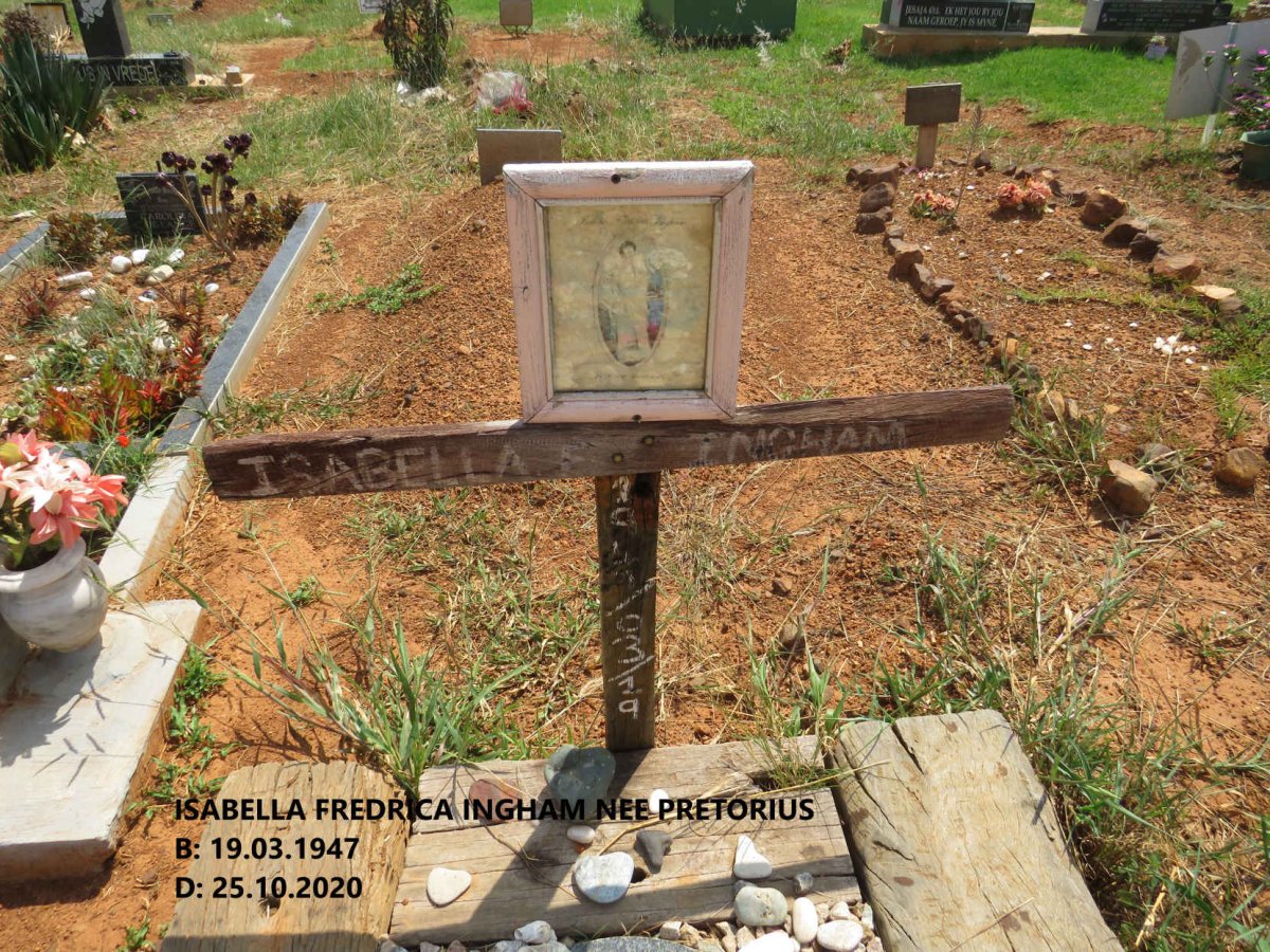INGHAM Isabella Fredrica nee PRETORIUS 1947-2020 