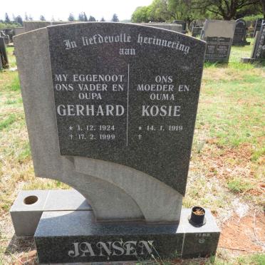 JANSEN Gerhard 1924-1999 & Kosie 1919-