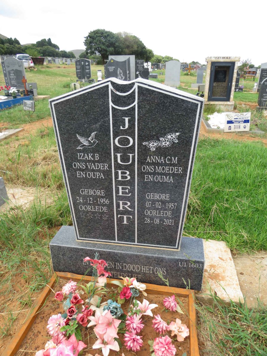 JOUBERT Izak B. 1956- & Anna C.M. 1957-2021