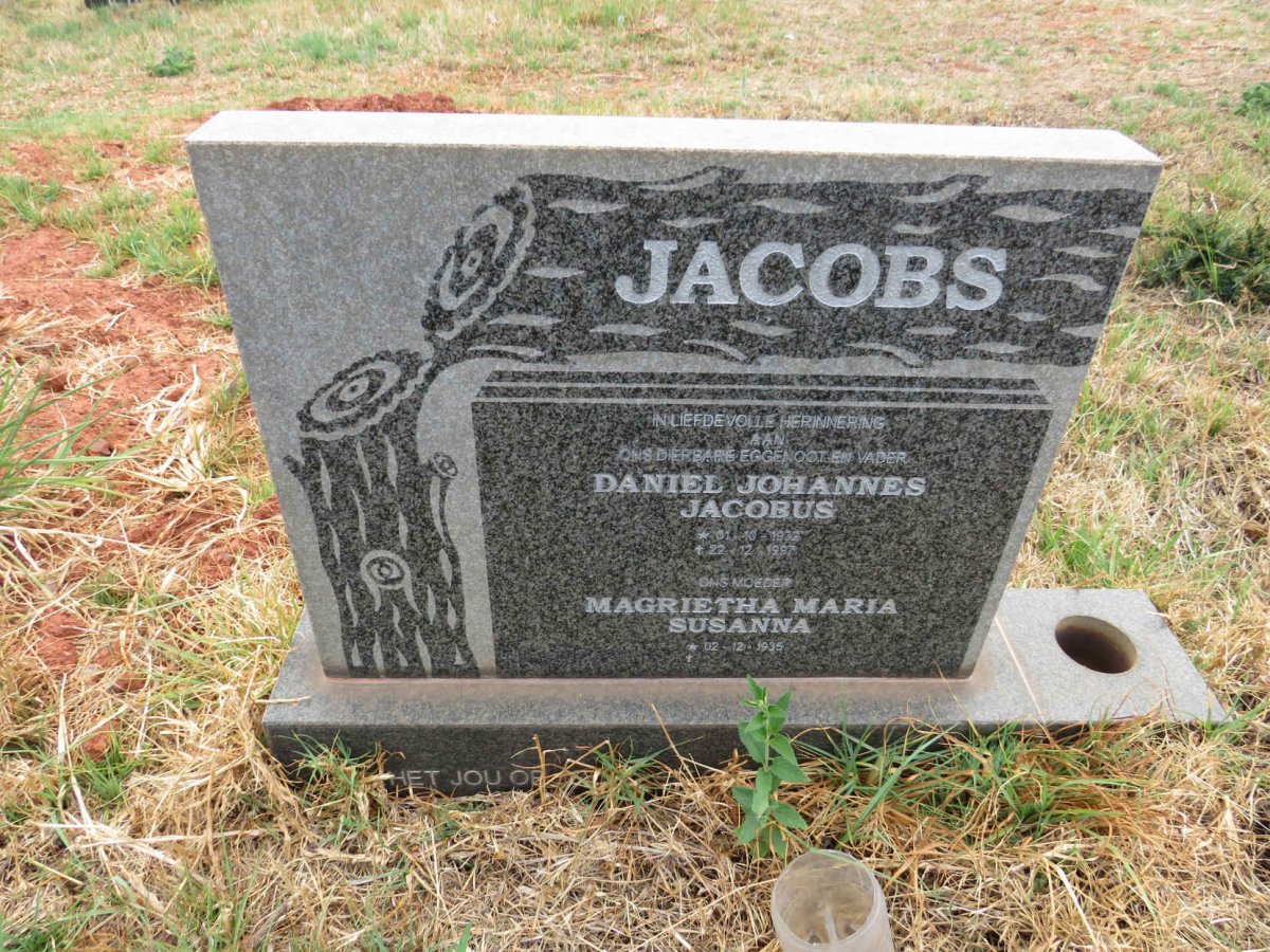 JACOBS Daniel Johannes Jacobus 1932-1997 & Magrietha Maria Susanna 1935-