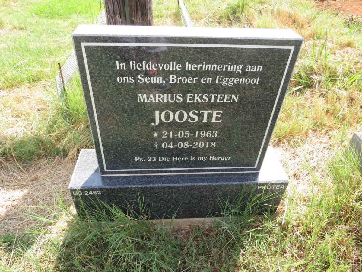 JOOSTE Marius Eksteen 1963-2018