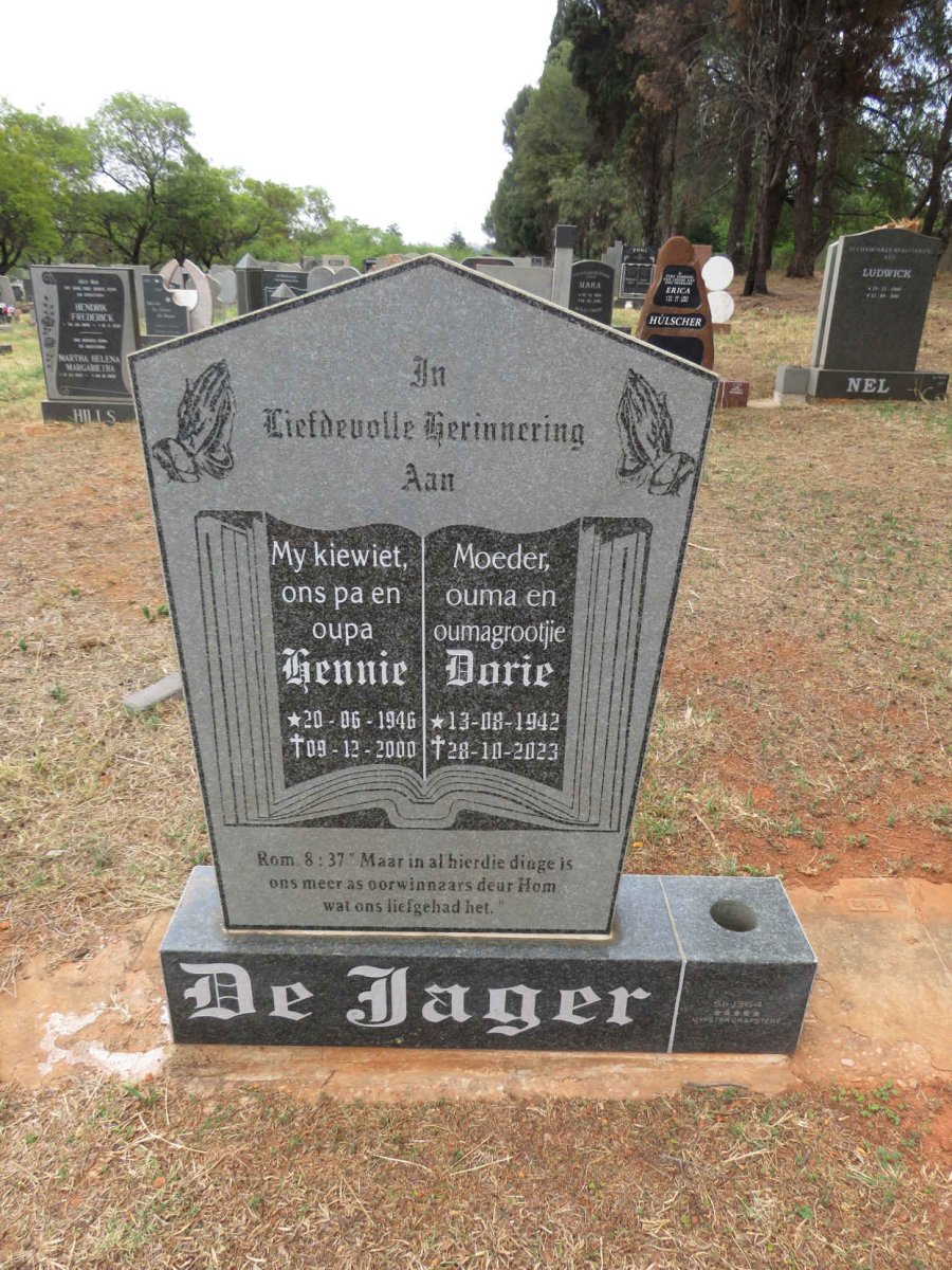 JAGER Hennie, de 1946-2000 & Dorie 1942-2023