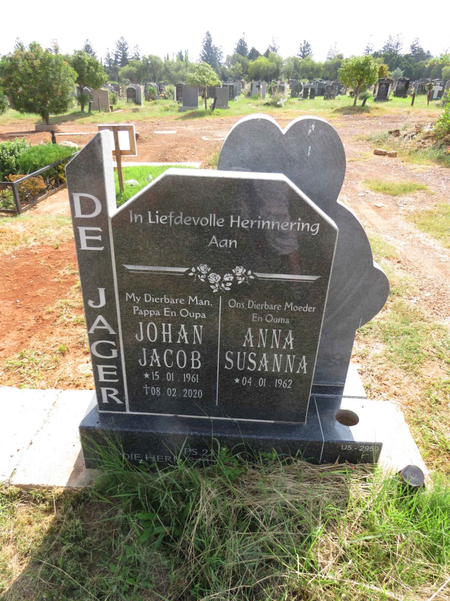 JAGER Johan Jacob, de 1961-2020 & Anna Susanna 1962- 