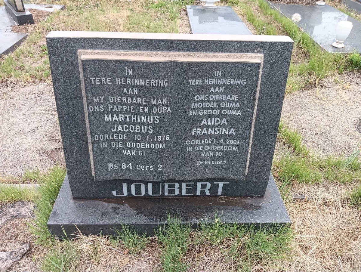 JOUBERT Marthinus Jacobus -1976 & Alida Fransina -2006