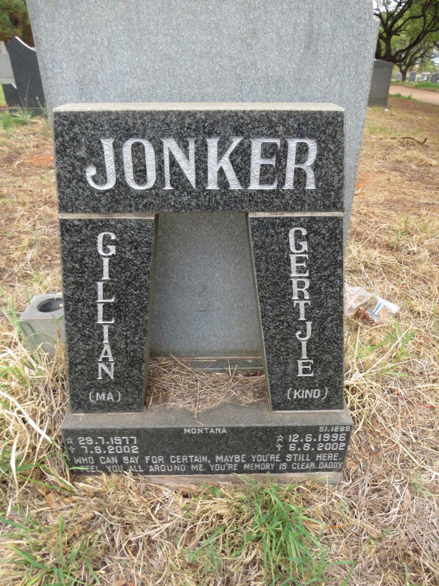 JONKER Gillian 1977-2002 :: JONKER Gertjie 1996-2002
