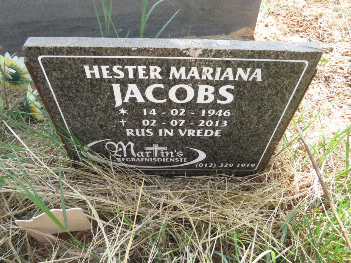 JACOBS Hester Mariana 1946-2013