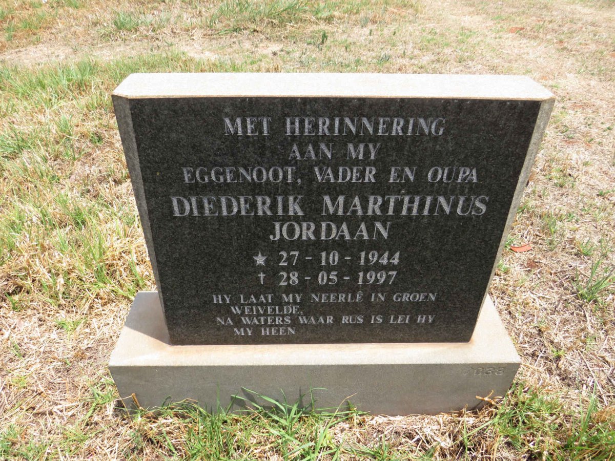 JORDAAN Diederik Marthinus 1944-1997