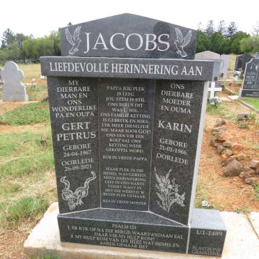 JACOBS Gert Petrus 1967-2021 & Karin 1966- 