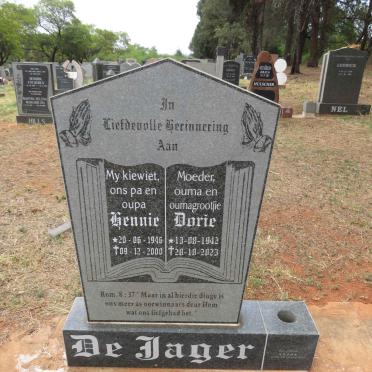 JAGER Hennie, de 1946-2000 & Dorie 1942-2023