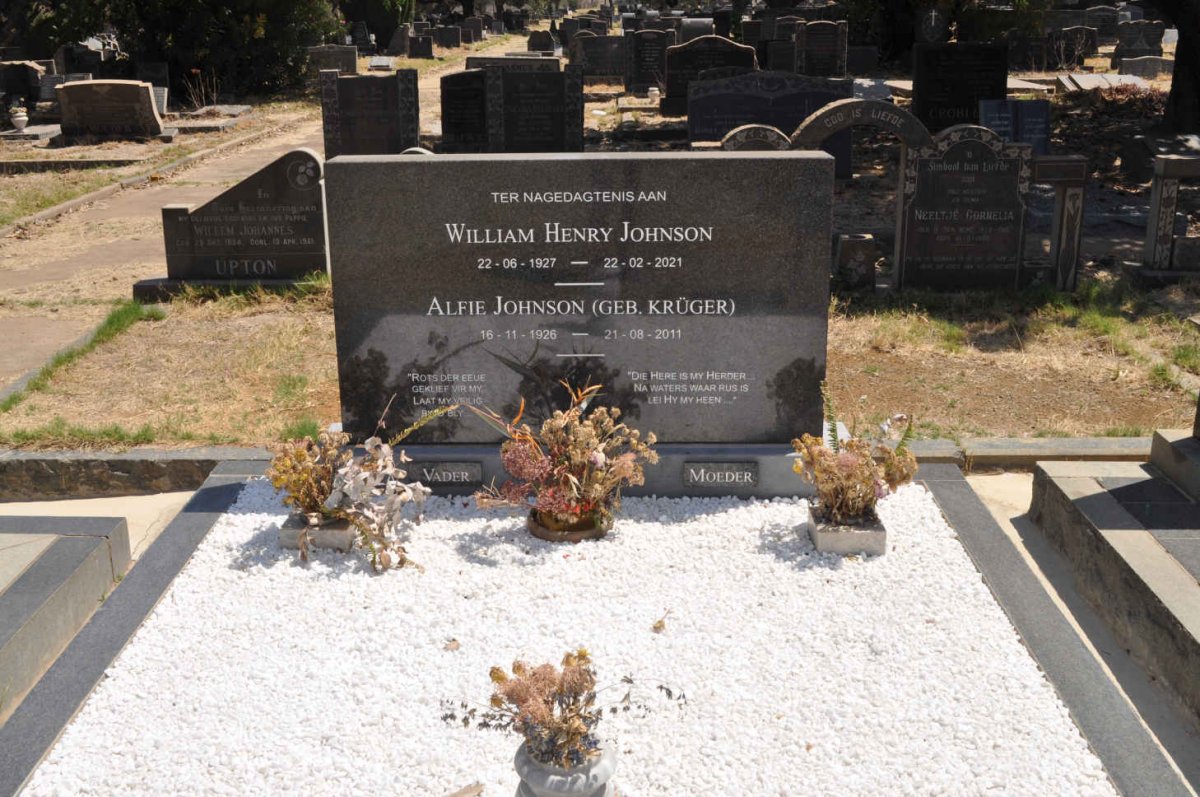 JOHNSON William Henry 1927-2021 &amp; Alfie KRUGER 1926-2011