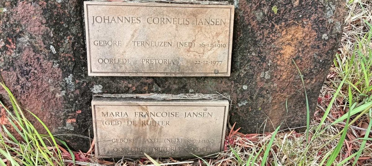 JANSEN Johannes Cornelis 1910-1977 & Maria Francoise DE RUITER 1910-1983