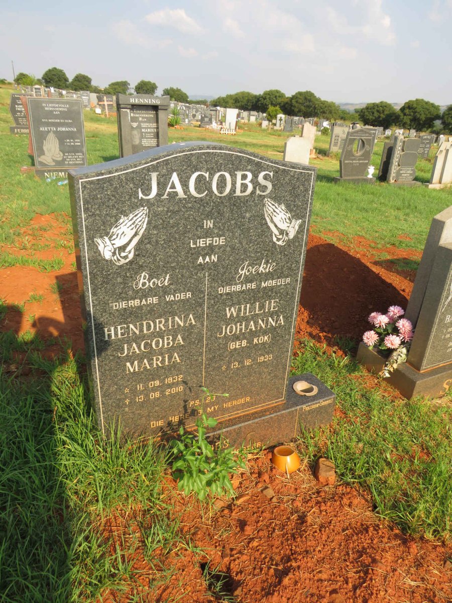 JACOBS Hendrina Jacoba Maria 1932-2010 & Willie Johanna KOK 1933-