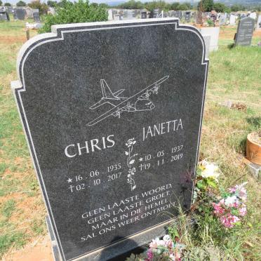 KOTZE Gert Christiaan Petrus 1935-2017 & Janetta Christoffel Scholtz GROBLER 1937-2019
