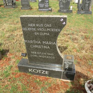 KOTZE Martha Maria Christina 1945-2002