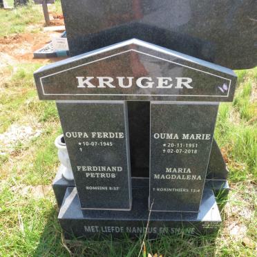 KRUGER Ferdinand Petrus 1945- & Maria Magdalena 1951-2018