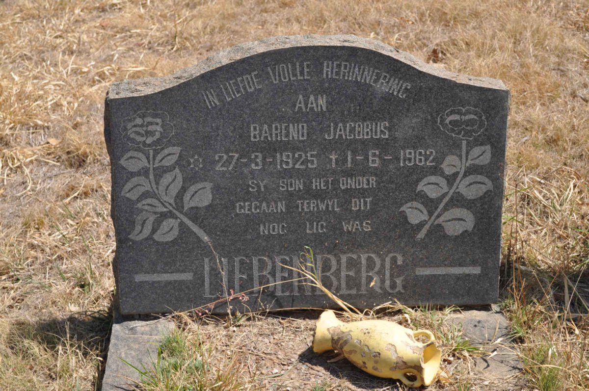 LIEBENBERG Barend Jacobus 1925-1962