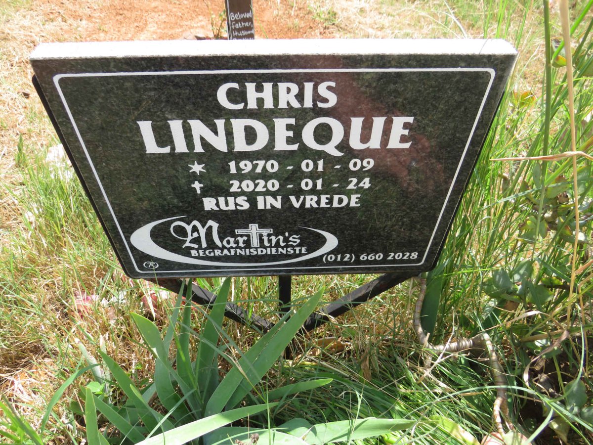 LINDEQUE Chris 1970-2020