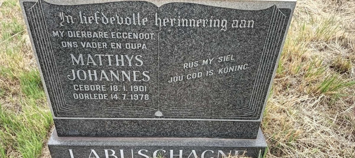 LABUSCHAGNE Matthys Johannes 1901-1978
