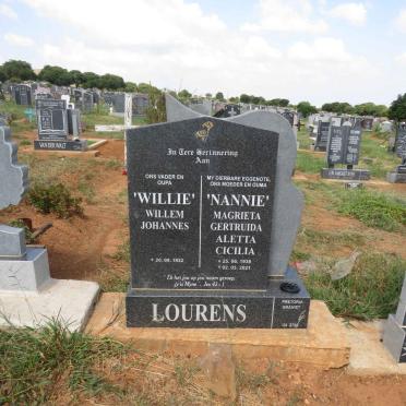 LOURENS Willem Johannes 1932- & Magrieta Gertruida Aletta Cicilia 1938-2021
