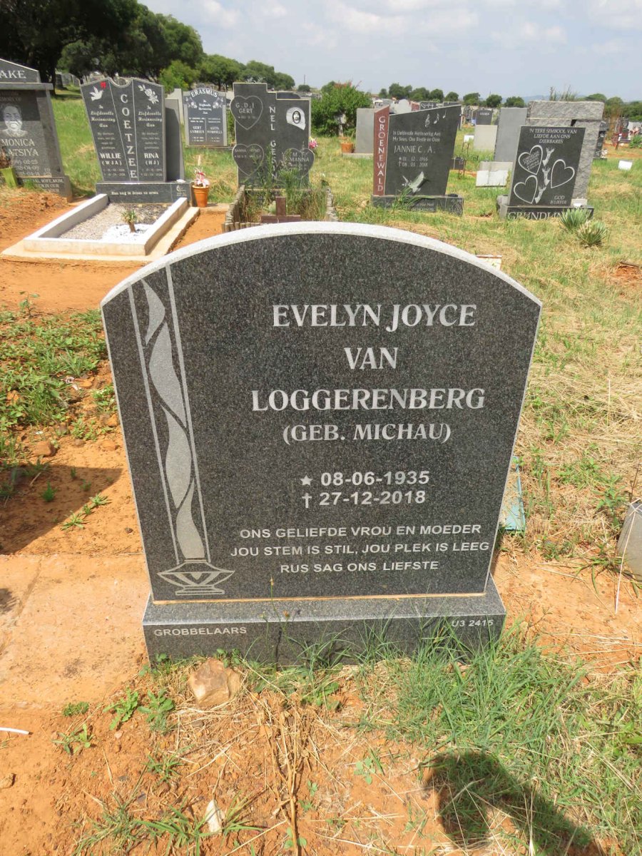 LOGGERENBERG Evelyn Joyce, van nee MICHAU 1935-2018
