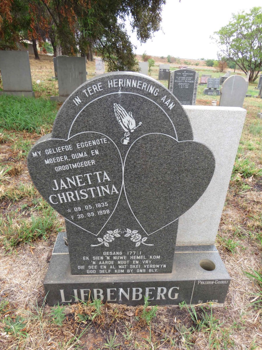 LIEBENBERG Janetta Christina 1935-1998