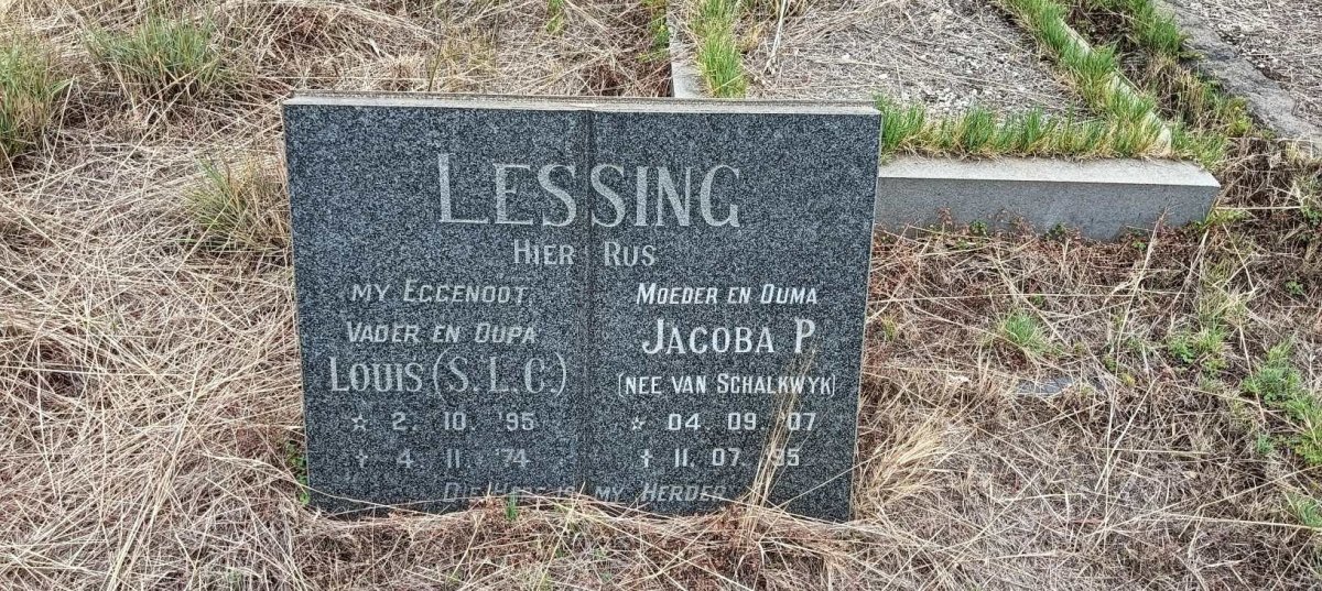 LESSING S.L.C. 1895-1974 & Jacoba P. VAN SCHALKWYK 1907-1995