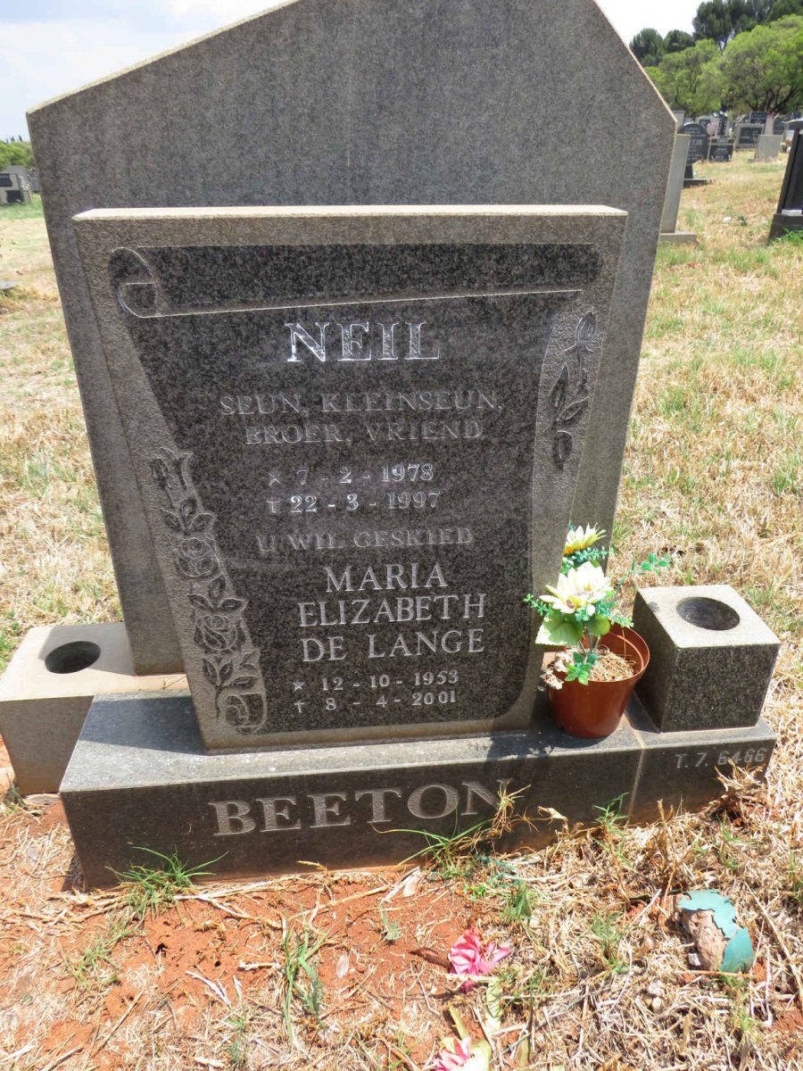 LANGE Maria Elizabeth, de 1953-2001 :: BEETON Neil 1978-1997