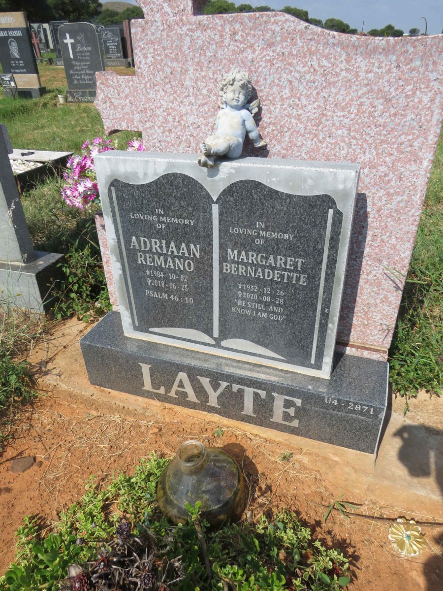 LAYTE Margaret Bernadette 1952-2020 :: LAYTE Adriaan Remano 1984-2018