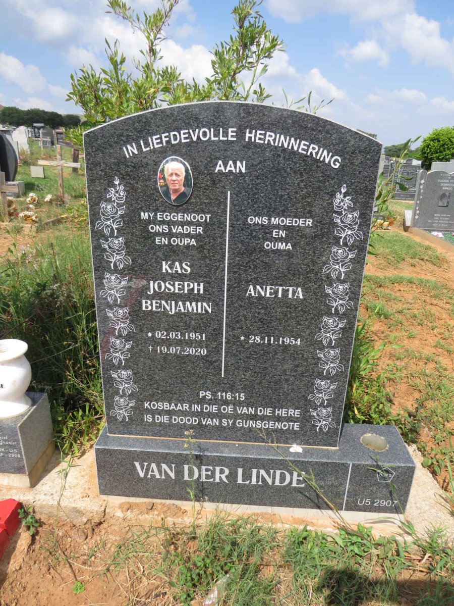 LINDE Joseph Benjamin, van der 1951-2020 & Anetta 1954- 