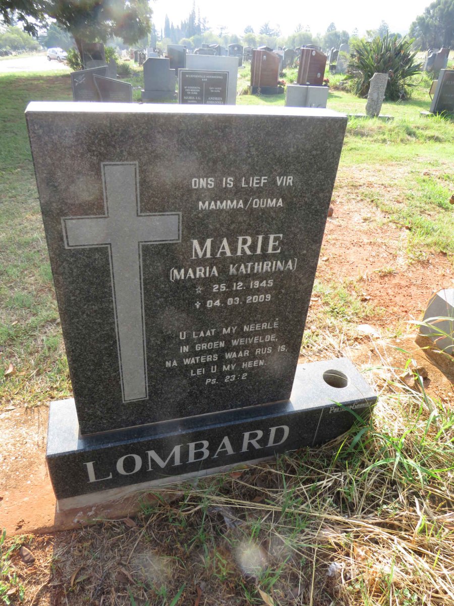 LOMBARD Maria Kathrina 1945-2009