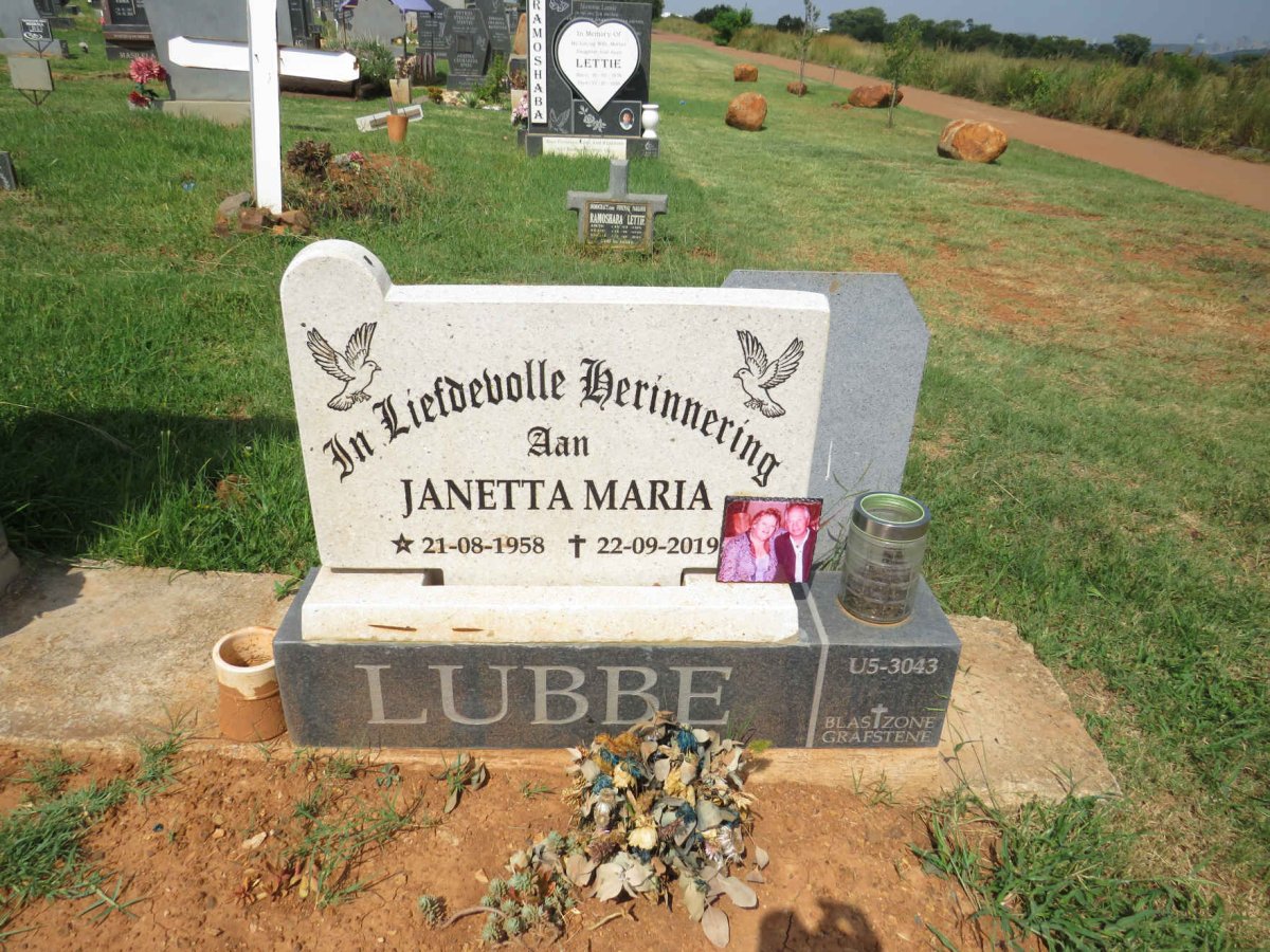 LUBBE Janetta Maria 1958-2019