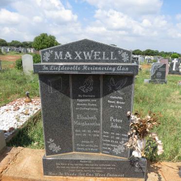 MAXWELL Elizabeth Margharetha 1953-2018 :: MAXWELL Peter John 1969-2021
