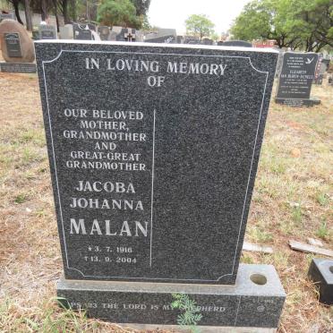 MALAN Jacoba Johanna 1916-2004