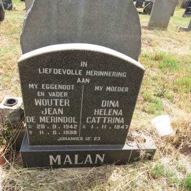 MALAN Wouter Jean De Merindol 1942-1998 & Dina Helena Cattrina 1947-