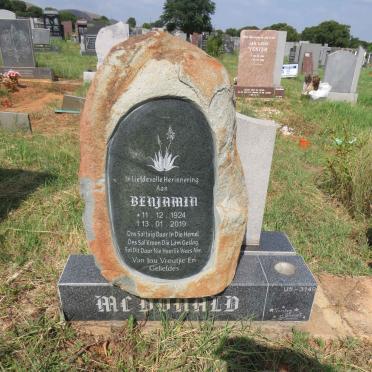 MCDONALD Benjamin 1924-2019