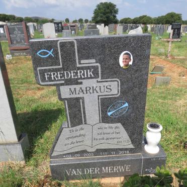 MERWE Frederik Markus, van der 2003-2018
