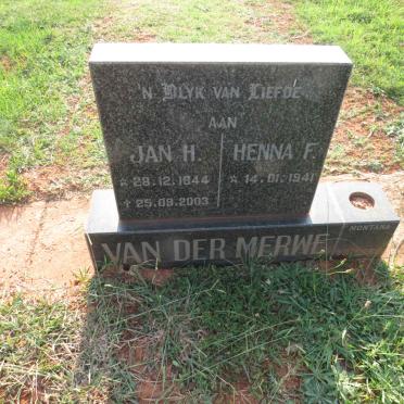 MERWE Jan H., van der 1944-2003 & Henna F. 1941-