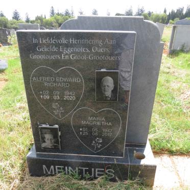 MEINTJES Alfred Edward Richard 1942-2020 & Maria Magrietha 1947-2017
