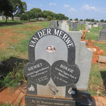 MERWE Bokkie, van der 1944- & Kiewiet 1947-2016