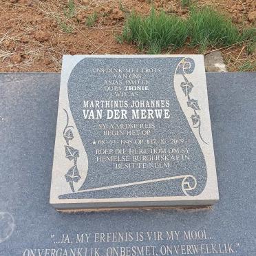 MERWE Marthinus Johannes, van der 1945-2009