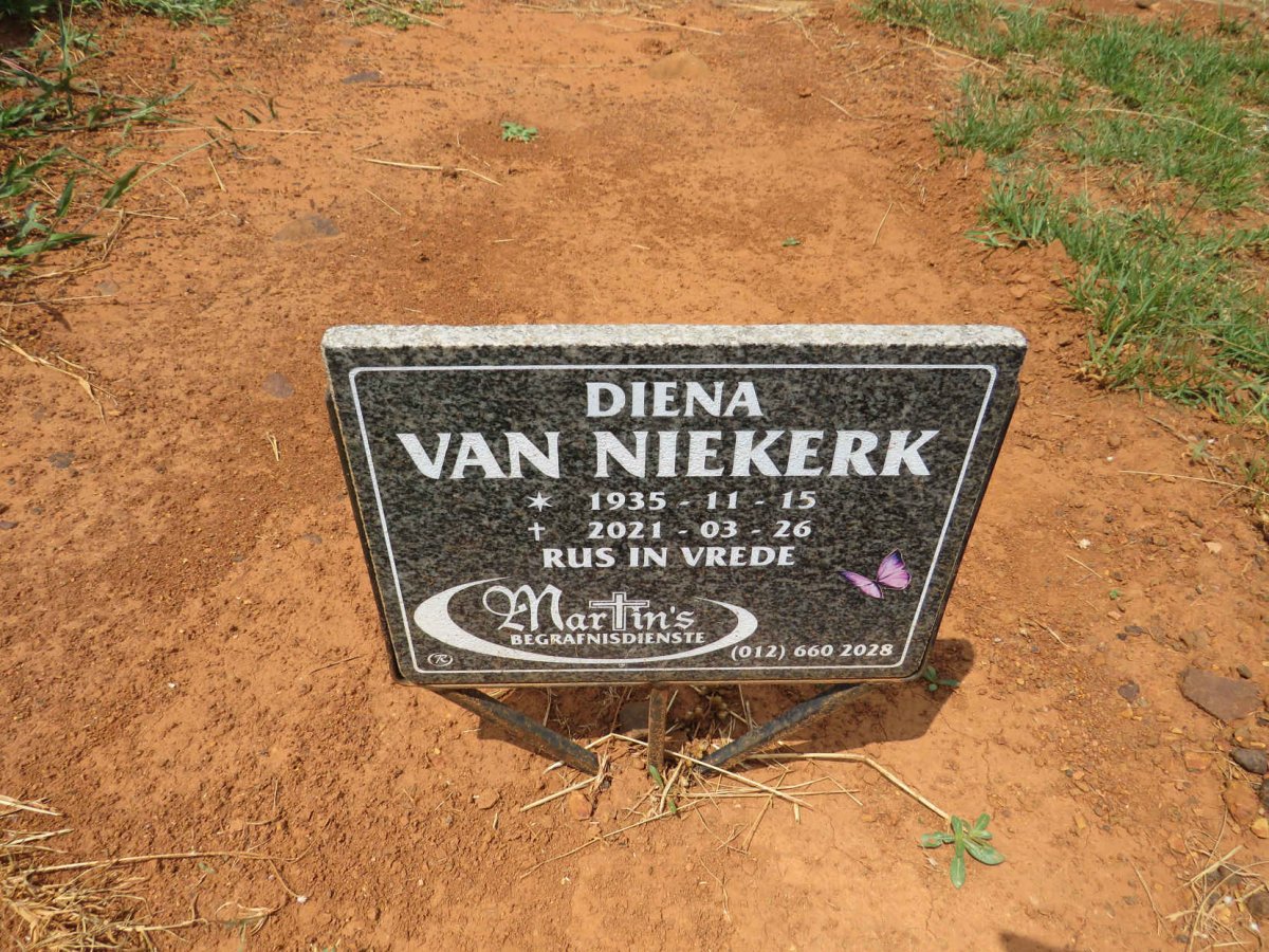 NIEKERK Diena, van 1935-2021