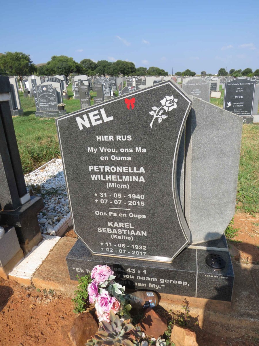 NEL Karel Sebastiaan 1932-2017 & Petronella Wilhelmina 1940-2015