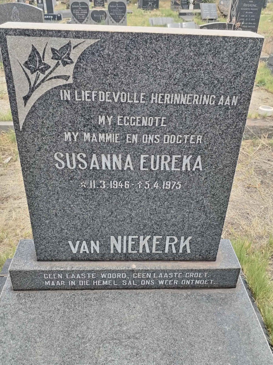 NIEKERK Susanna Eureka, van 1946-1975